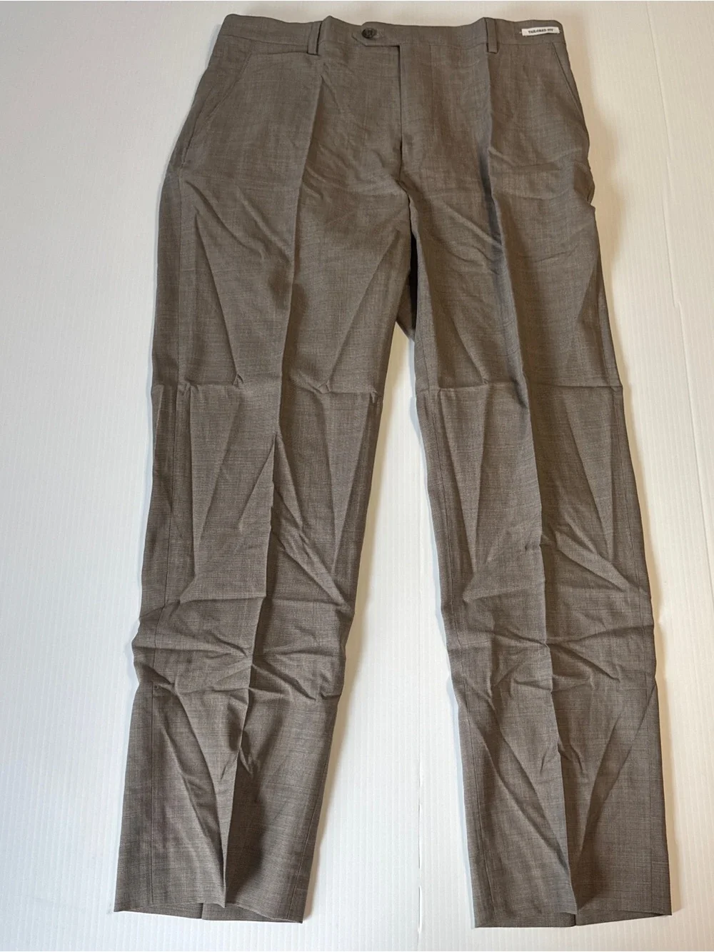 NWT Jos A Bank 1905 brrr Comfort Wool Dress Pants 34x30 Tailored Fit Taupe Tan